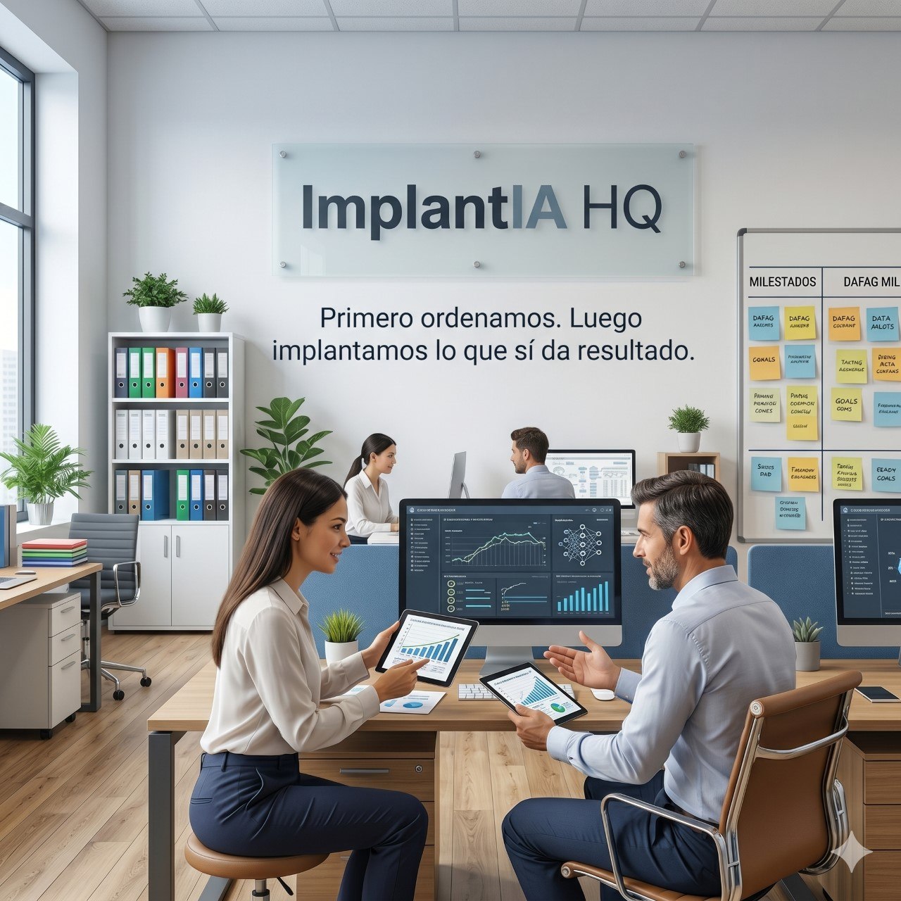 Equipo revisando operativa y métricas en un entorno de trabajo